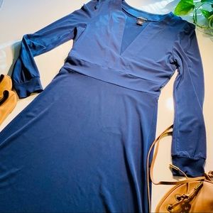 Moda international pale navy tunic collar dress